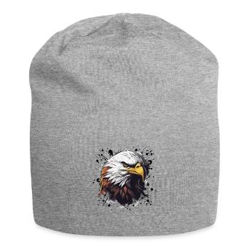Adler Kopf - Jersey-Beanie - Grau meliert - Vorne