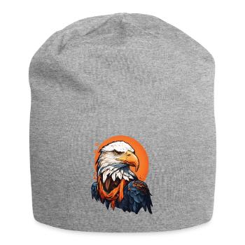 Weisskopfseeadler mit Orange Akzenten - Jersey-Beanie - Grau meliert - Vorne