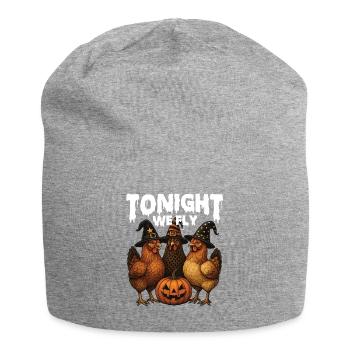 Tonight We Fly Spooky Chicken Halloween - Jersey Beanie - heather grey - Front