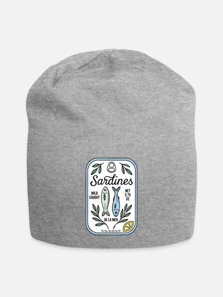Sardinen - Jersey-Beanie - Grau meliert