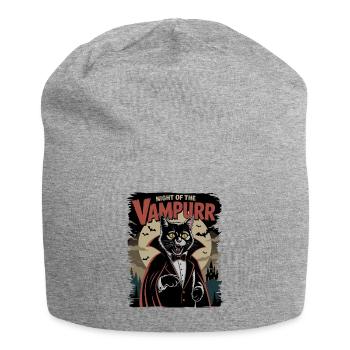 Katze als Vampir Nacht des Vampurr - Jersey-Beanie - Grau meliert - Vorne