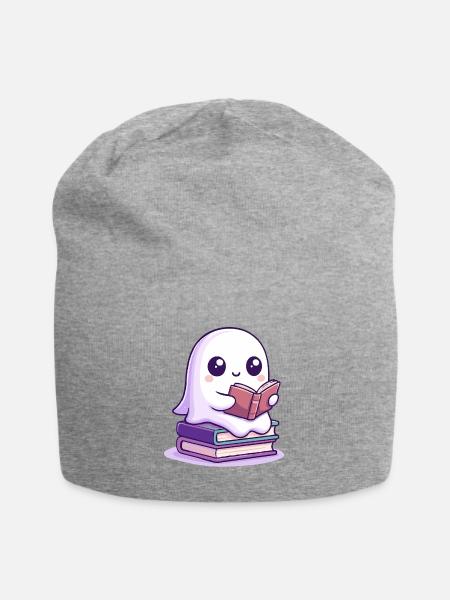 Halloween Reading Cartoon Book - Jersey-Beanie - Grau meliert