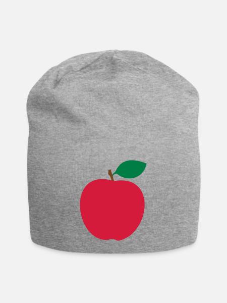 Roter Apfel - Jersey-Beanie - Grau meliert