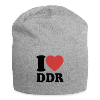 I Love DDR - Heart - Ostalgie - Ossi - Jersey Beanie - heather grey - Front