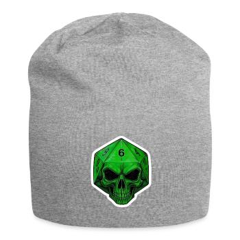 Cube Mystique D20 avec Crâne – Fantasy - Bonnet en jersey - gris chiné - Devant