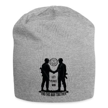 LET PEACE WIN - Jersey Beanie - heather grey - Front