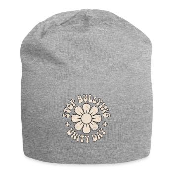 Contre le harcèlement, l’harmonie, la cohésion, le message - Bonnet en jersey - gris chiné - Devant