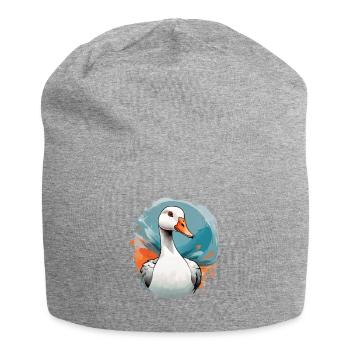 Canard dans un tourbillon de couleurs - Bonnet en jersey - gris chiné - Devant