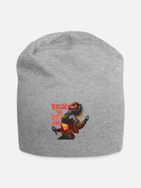Rock 'n Roll Girl Music Guitar Rock Band - Jersey-Beanie - Grau meliert