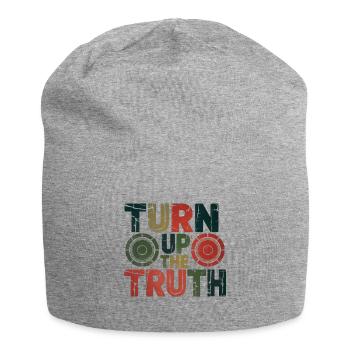 Retro Grunge – Turn Up The Truth - Jersey Beanie - heather grey - Front