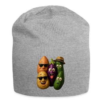 Fröhliche Gemüsehelden Gruppe - Jersey-Beanie - Grau meliert - Vorne