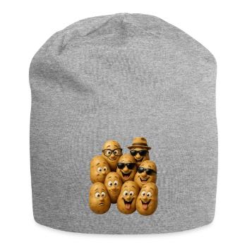 Lachende Kartoffeln mit Stil - Jersey-Beanie - Grau meliert - Vorne