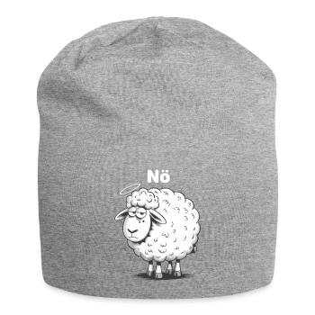 NÖ – grummeliges Schaf Humor Design - Jersey-Beanie - Grau meliert - Vorne