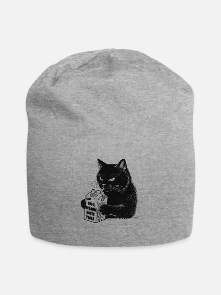 Mürrische Katze trinkt 'Hater Tears' - Jersey-Beanie - Grau meliert
