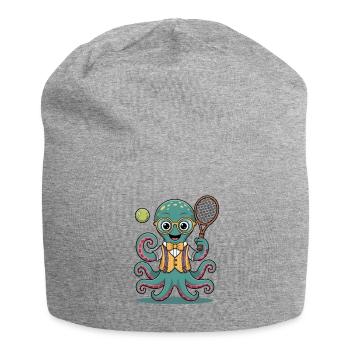 Nerdiger Tennis Oktopus Mit Brille - Jersey-Beanie - Grau meliert - Vorne