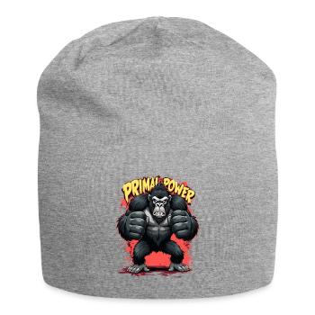 Primal Power Gorila Print - Jersey Beanie - heather grey - Front