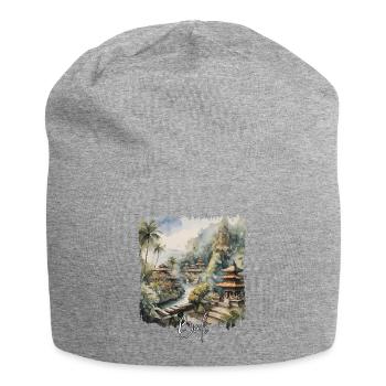Aquarelle de Bali, Bali Indonésie - Bonnet en jersey - gris chiné - Devant