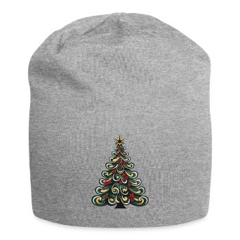 Christmas Tree Christmas - Jersey Beanie - heather grey - Front