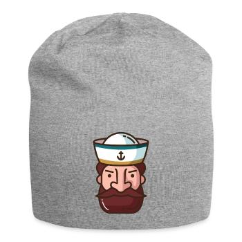 Nautical Cartoon Sailor - Jersey Beanie - heather grey - Front