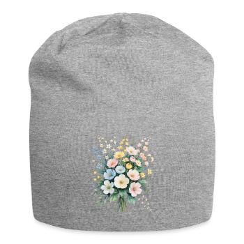 Bouquet Pastel Bouquet Aquarelle - Bonnet en jersey - gris chiné - Devant