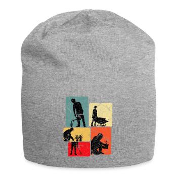 Hobbygärtner Schrebergarten Gartenarbeit Geschenk - Jersey-Beanie - Grau meliert - Vorne