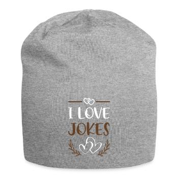 J’aime les blagues Motif de cœur - Bonnet en jersey - gris chiné - Devant
