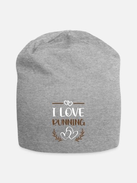 I Love Running  - Jersey-Beanie - Grau meliert