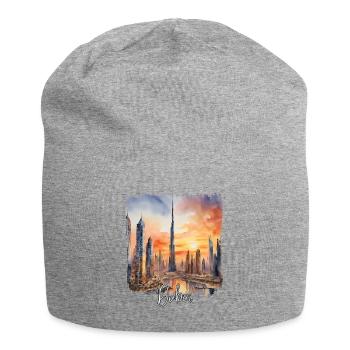 Aquarelle de Dubaï, Dubaï Émirats - Bonnet en jersey - gris chiné - Devant