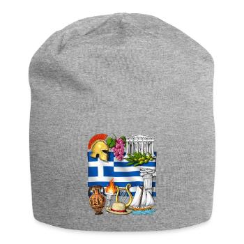 Griechisches Erbe - Jersey-Beanie - Grau meliert - Vorne