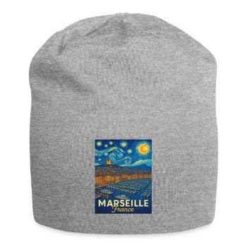 Marseille, France - Jersey Beanie - heather grey - Front