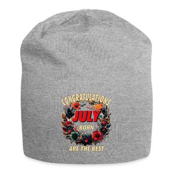 FÉLICITATIONS JUILLET - Bonnet en jersey - gris chiné - Devant