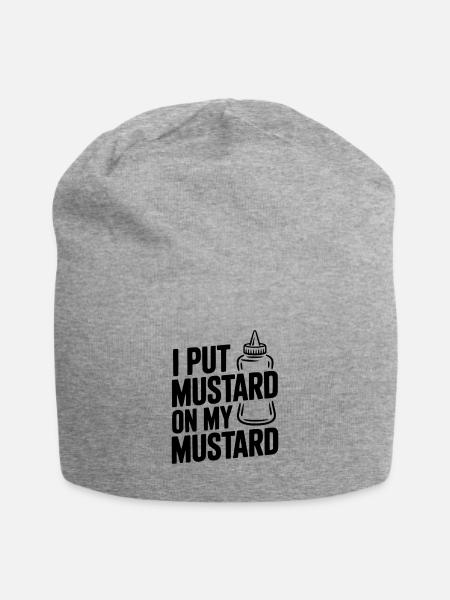 Ich gebe Senf auf meinen Senf - Jersey-Beanie - Grau meliert