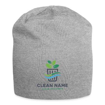 Eco Plant in Basket Logo - Jersey Beanie - heather grey - Front