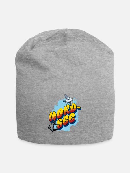 Nordsee | Anker & Möwe - Jersey-Beanie - Grau meliert