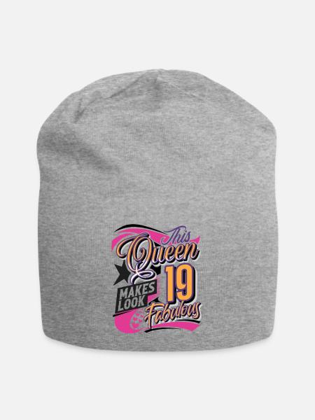 19. Geburtstag Queen Frauen - Jersey-Beanie - Grau meliert