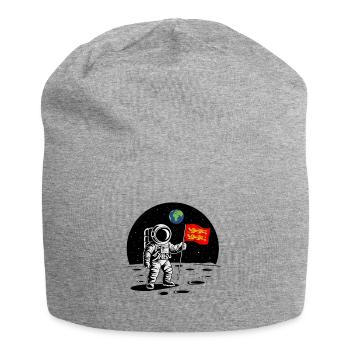Normandy Astronaut Normandy Flagge auf dem Mond - Jersey-Beanie - Grau meliert - Vorne