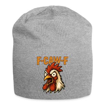 F-Caw-F Hühnercomic im Cartoonstil fuck off - Jersey-Beanie - Grau meliert - Vorne