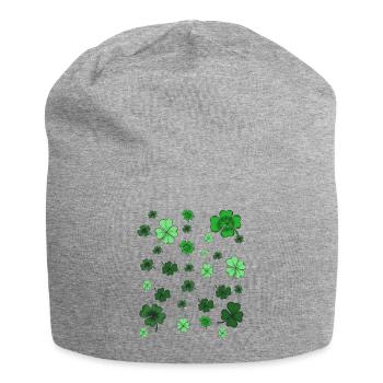 Kleeblatt Funkeln Muster - Jersey-Beanie - Grau meliert - Vorne