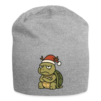 Grimmige Weihnachtsschildkröte - Jersey-Beanie - Grau meliert - Vorne