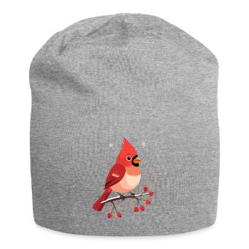 Winter Kardinal auf Zweig - Jersey-Beanie - Grau meliert - Vorne