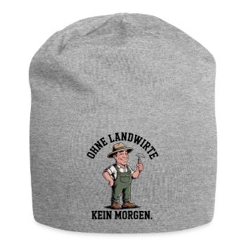 Bauer Cartoon mit Hacke - Jersey-Beanie - Grau meliert - Vorne