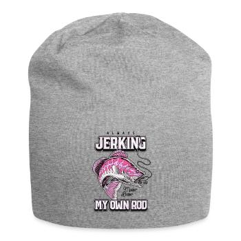 Always Jerking My Rod Funny Fishing - Jersey Beanie - heather grey - Front