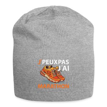 Ich kann nicht, ich Marathon - Jersey-Beanie - Grau meliert - Vorne