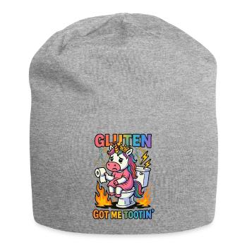 Gluten Glutenunverträglichkeit Witz Geschenk - Jersey-Beanie - Grau meliert - Vorne
