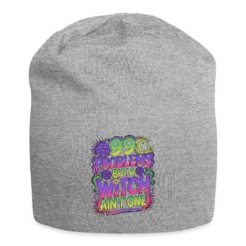 Witchcraft 99 Problems But A Witch Spellcaster - Jersey Beanie - heather grey - Front
