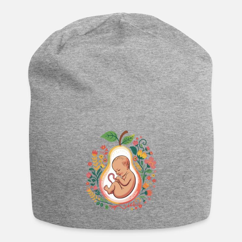 Fruit de la vie : Ventre de fleur - Bonnet en jersey - gris chiné