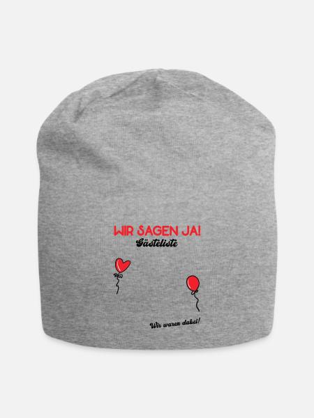 WIR SAGEN JA Hochzeit Gästebuch Polterabend - Jersey-Beanie - Grau meliert