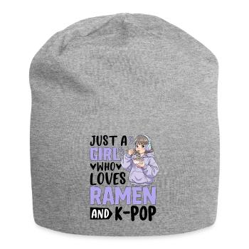 Just A Girl Who Loves Ramen And K-Pop - Jersey Beanie - heather grey - Front