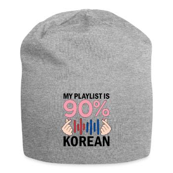 My Playlist Is 90 Percent Korean - Jersey Beanie - heather grey - Front