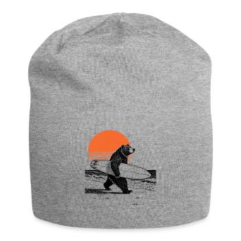 Bär mit Board - Jersey-Beanie - Grau meliert - Vorne